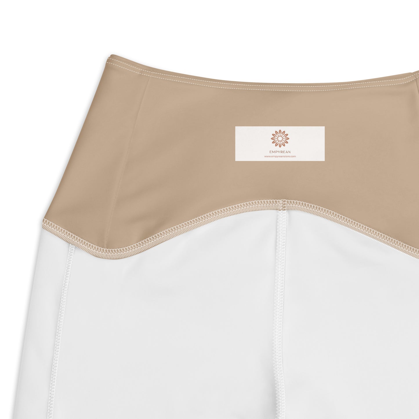 Tan Women's High Waisted Workout Leggings with Pockets