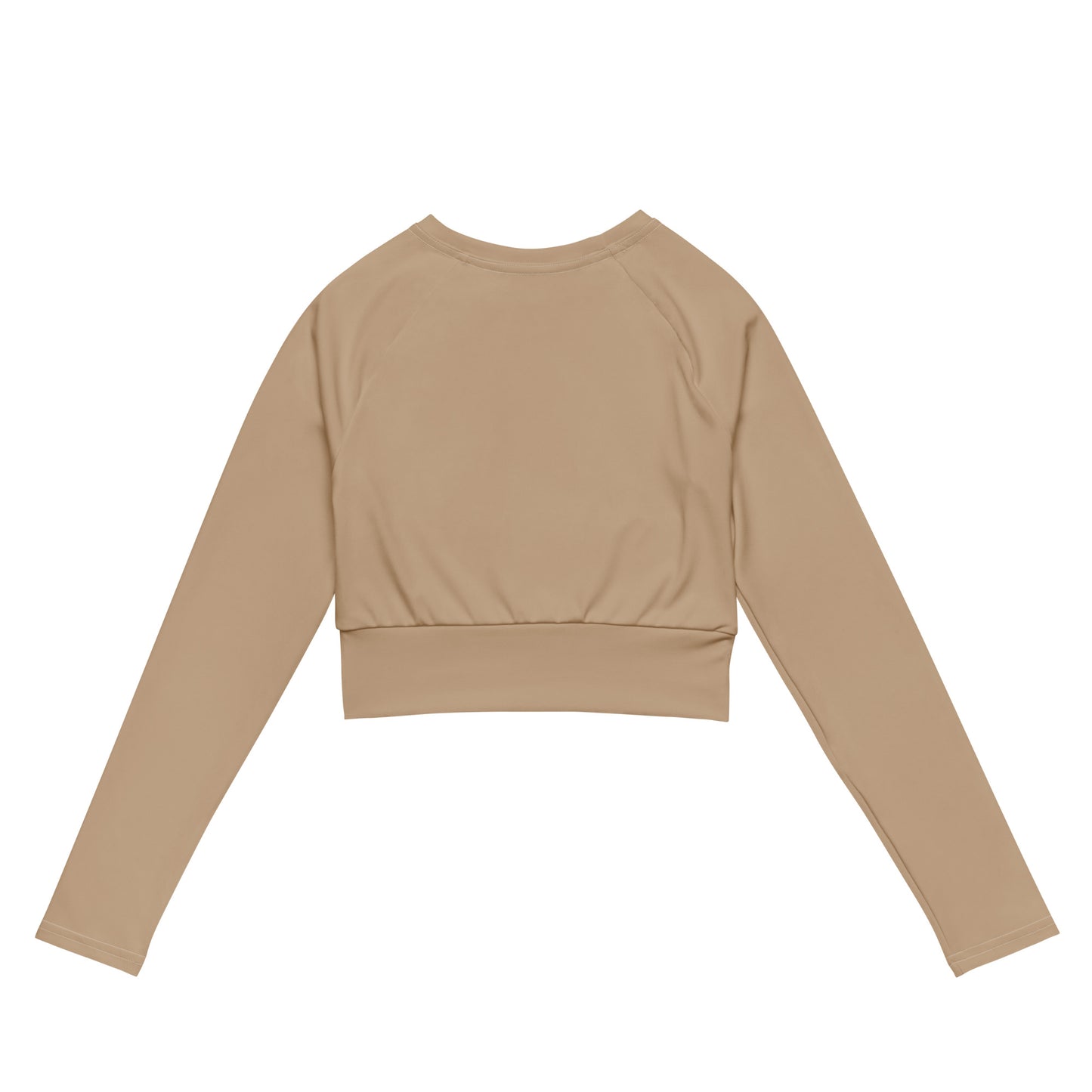 Tan Women's Athletic Long Sleeve Crop Top