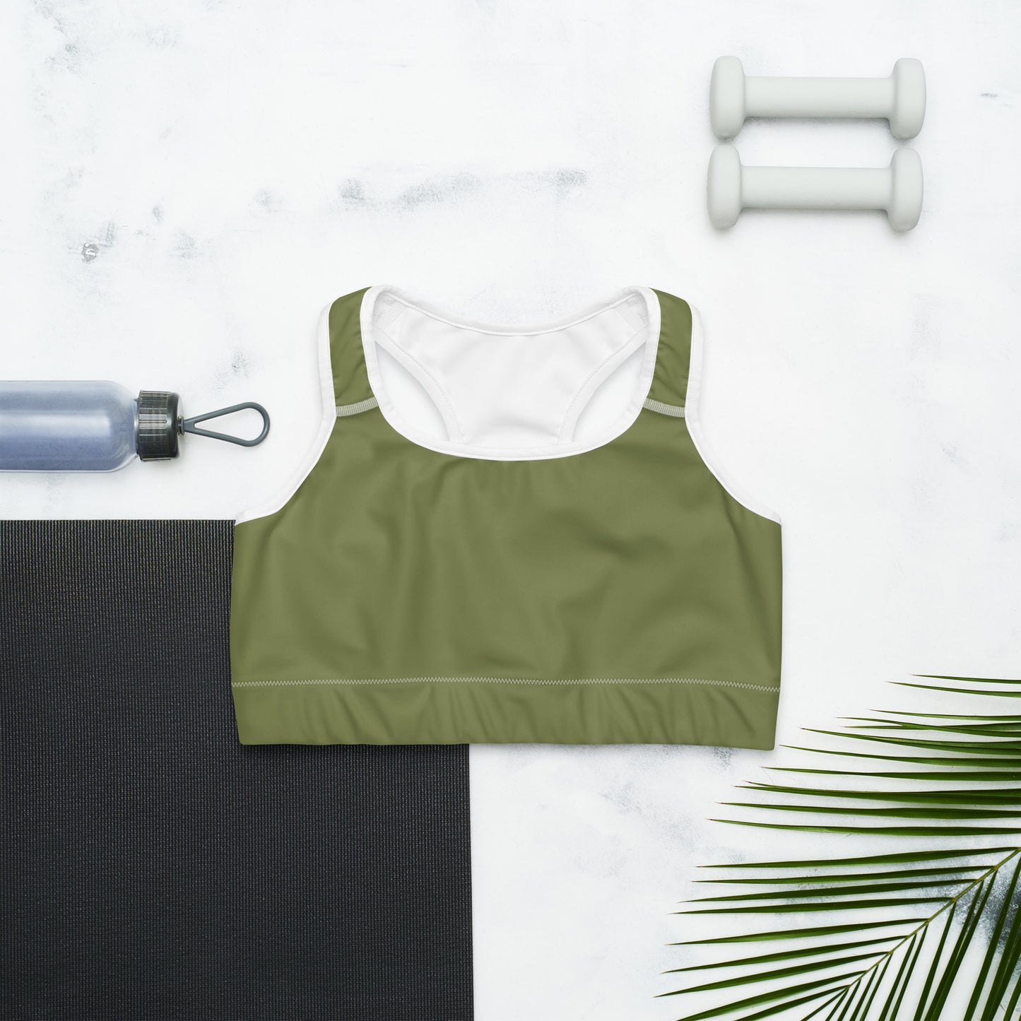 Olive Green Sports Bra for Women