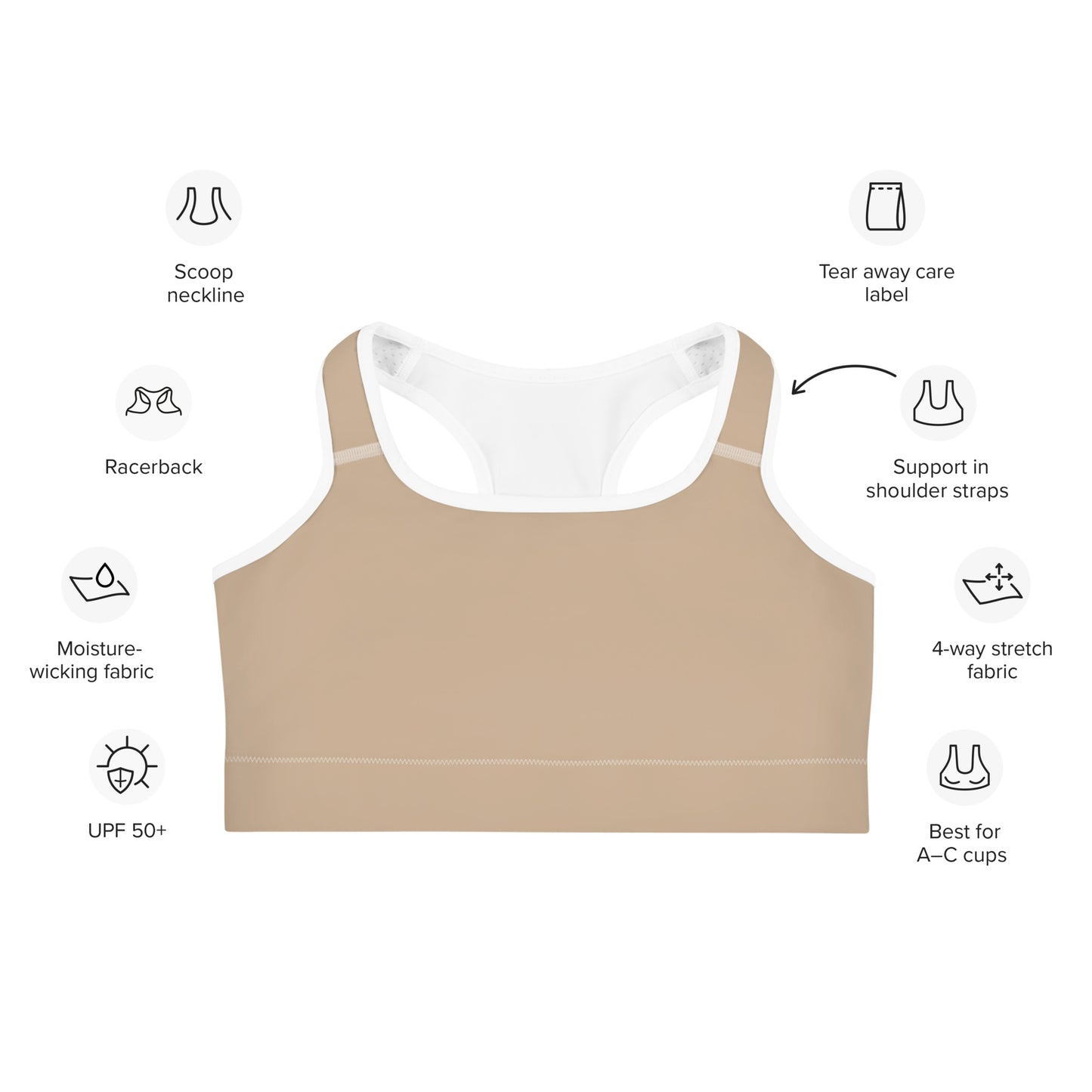 Tan Sports Bra for Women