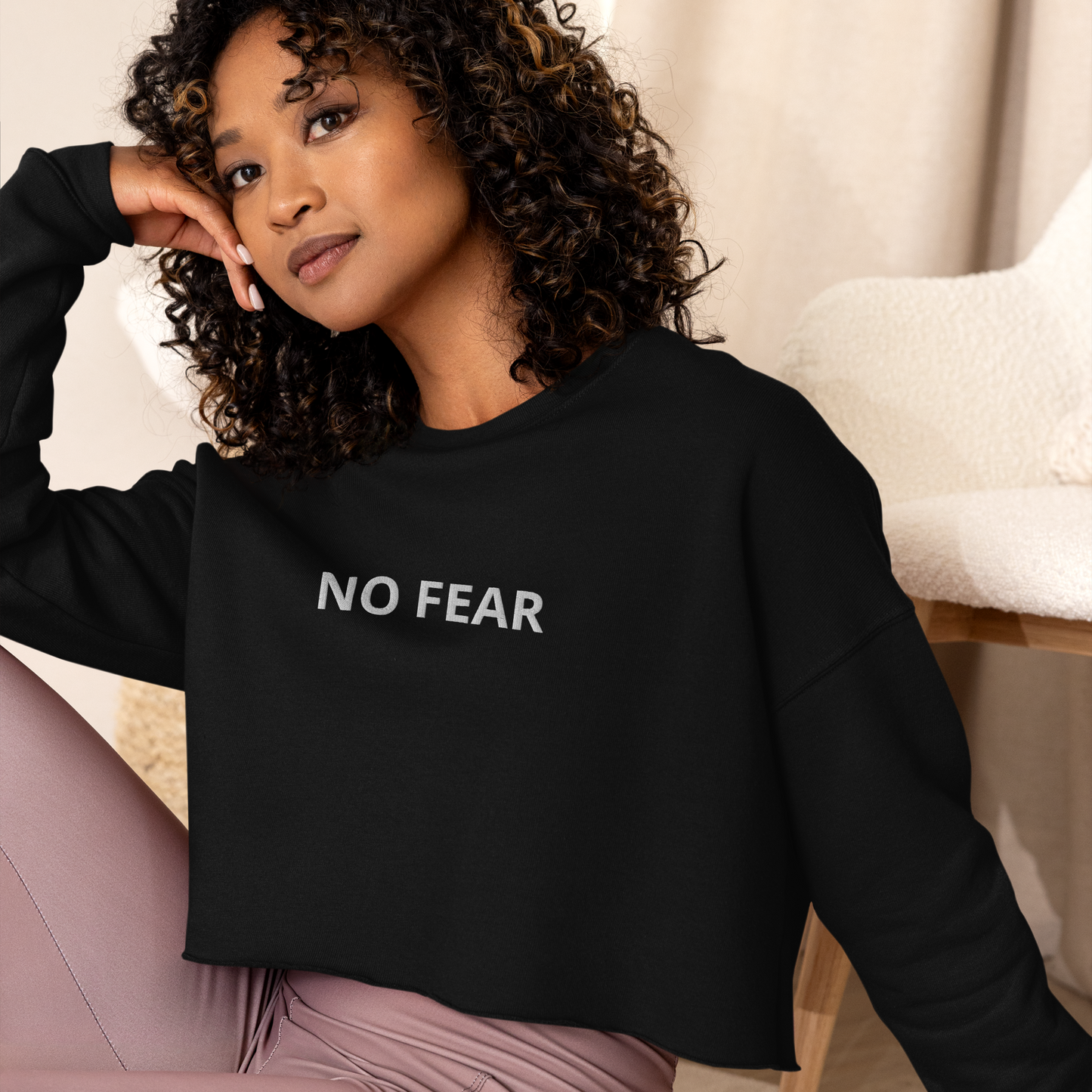 Women Crop Sweatshirt Long Sleeve Fleece Pullover Crop Top Graphic Motivation Shirt