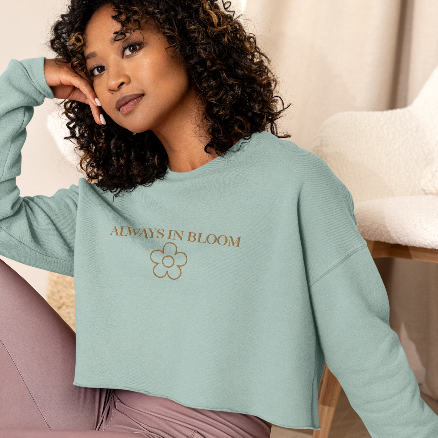 Women Crop Sweatshirt Long Sleeve Fleece Pullover Crop Top Graphic Motivation Shirt